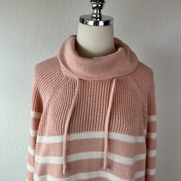 St Johns Bay Striped Pullover Sweater size 0X Pink White Preppy - Picture 2 of 8